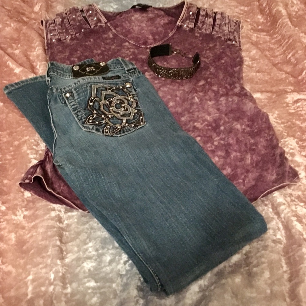 EUC Gorgeous MISS ME rose jeans!  29x32.